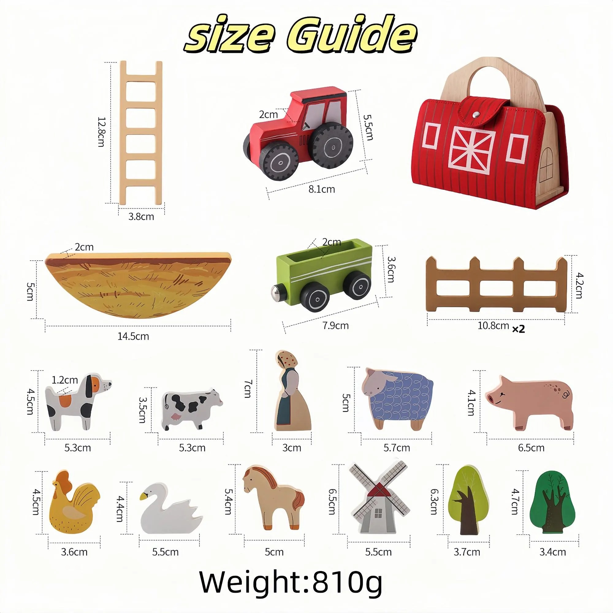 Personalized Wooden Farm Playset for Kids Custom Name Durable Easy Storage and Multiplayer Fun