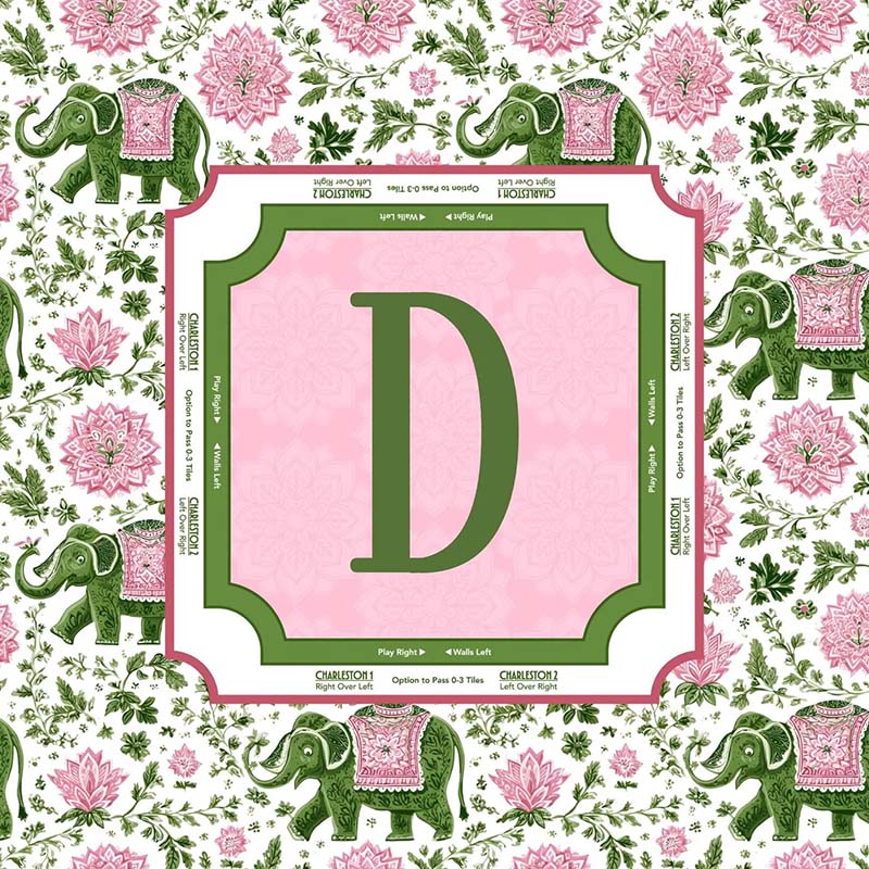 Personalized Jade Elephant Custom Monogram Mahjong Game Mat Table Cover Game Surface Travel Portable Playing for Game Night