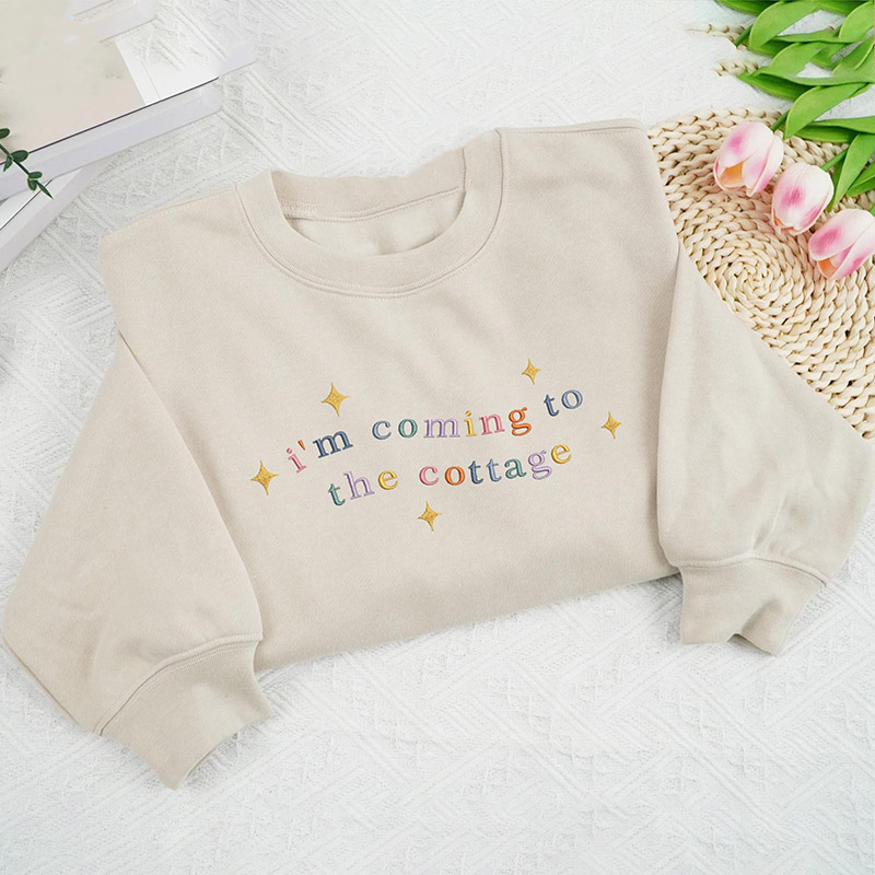 Personalized Embroidered I'm Coming To The Cottage Shirt Romance Hockey Sweatshirt Trendy Hockey Fan Gift Embroidery Heated Movie Rivalry Crewneck LGBT Sweatshirts