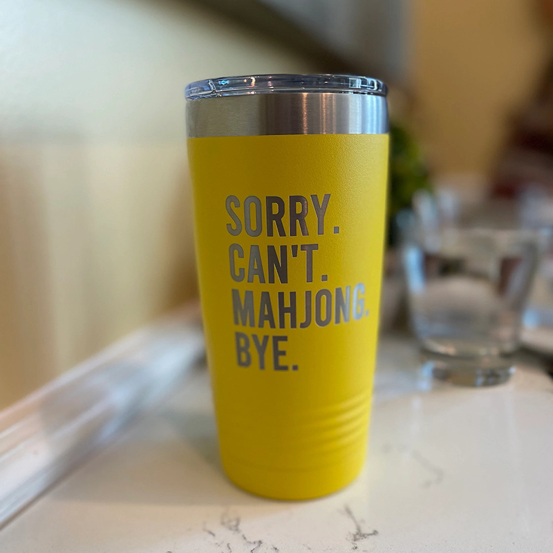 Personalized Sorry Can’t Mahjong Bye Mahjong Tumbler Custom Text and Name Gift for Mahjong Lovers
