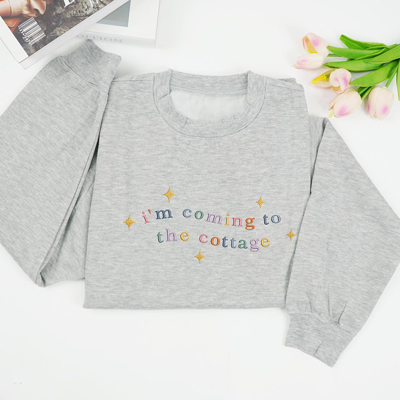 Personalized Embroidered I'm Coming To The Cottage Shirt Romance Hockey Sweatshirt Trendy Hockey Fan Gift Embroidery Heated Movie Rivalry Crewneck LGBT Sweatshirts