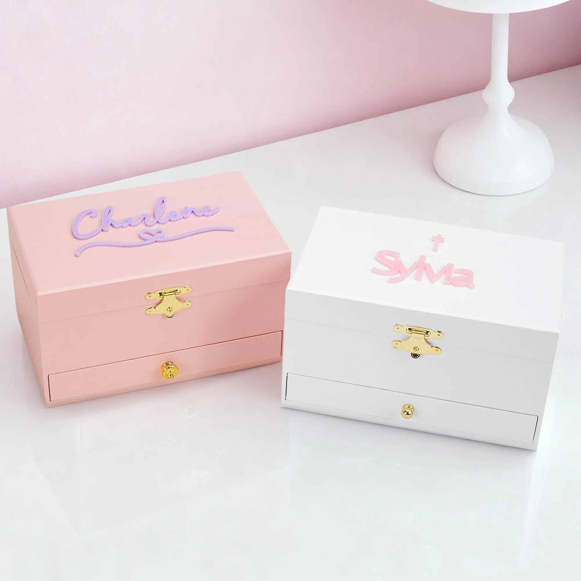 Personalized Ballerina Musical Jewelry Box  Custom Name Keepsake Box  Max 10 Letters with Mirror for Little Girls