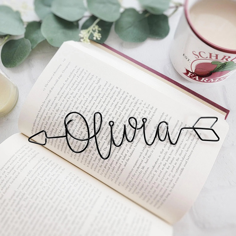 Personalized Name Arrow Wire Bookmark Page Marker Custom Name Planner Accessories Gift High School College Book Lover Bookworm Bibliophile