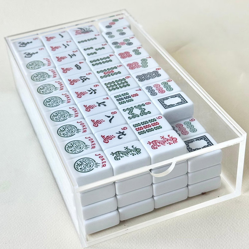 Personalized Mahjong Tile Storage Box Clear Acrylic Durable Organizer Case for American Mahjong Tiles Elegant Mahjong Accessories Gift for Game Night