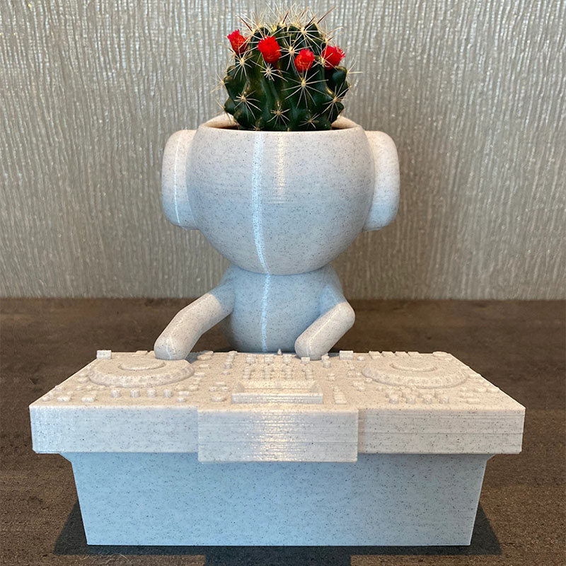Personalized DJ Whimsical Quirky Succulent Planter Airplant Holder 3D Printed Flower Pot Gift for DJ Music Enthusiasts