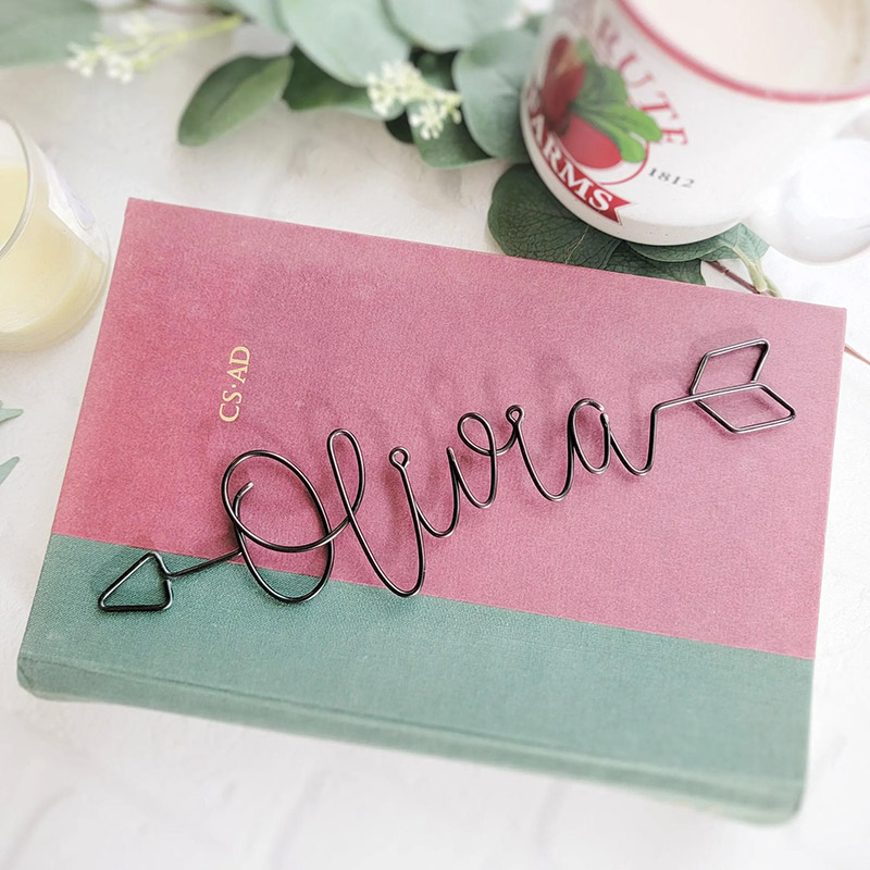Personalized Name Arrow Wire Bookmark Page Marker Custom Name Planner Accessories Gift High School College Book Lover Bookworm Bibliophile