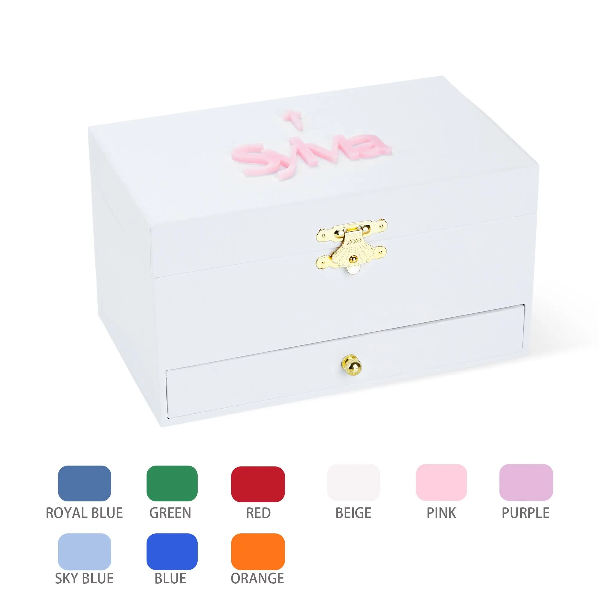 Personalized Ballerina Musical Jewelry Box  Custom Name Keepsake Box  Max 10 Letters with Mirror for Little Girls