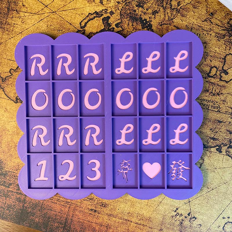 Personalized 3D Printed Mahjong Practice Board Scalloped Edge Tile Holder for Mahjong Players