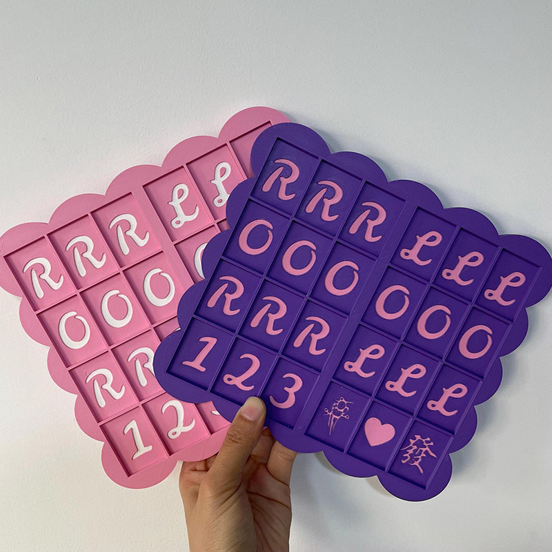 Personalized 3D Printed Mahjong Practice Board Scalloped Edge Tile Holder for Mahjong Players