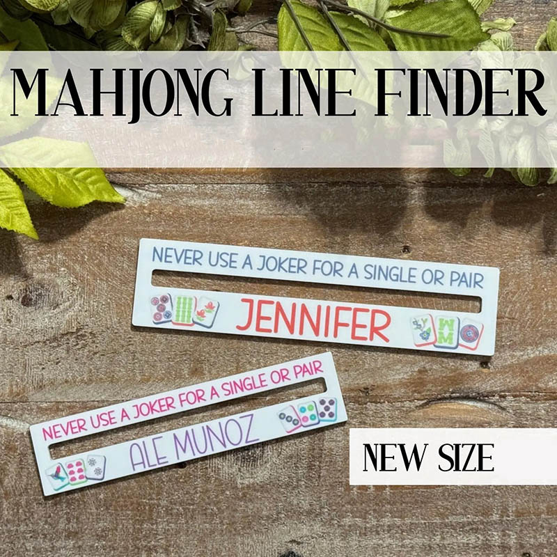 Personalized Mahjong line finder Mahjong Gift Idea Customizable Clear Line Marker Mahj Teacher Gift Card Reader Hostess Gift Game Night Accessories
