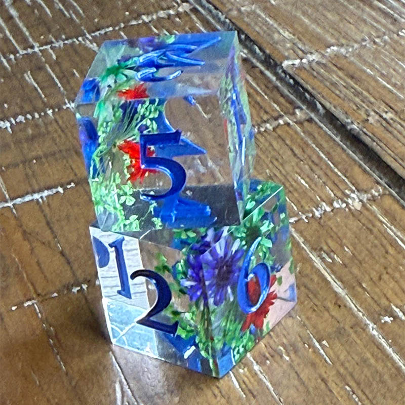 Personalized Mahjong Flower Dice Set of 2 for Game Night