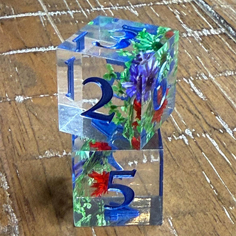 Personalized Mahjong Flower Dice Set of 2 for Game Night