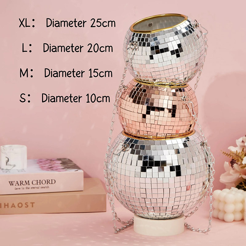 Personalized Sparkling Disco Ball Flower Pot Round Sequined Ball Flower Pot Fun Housewarming Gift for Mom Music Lovers Dance Lovers