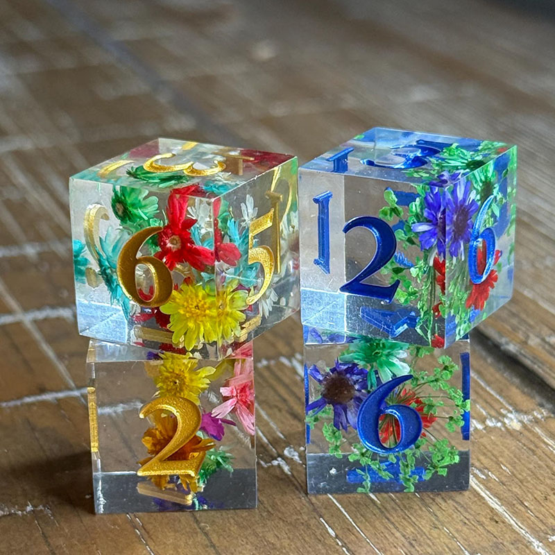 Personalized Mahjong Flower Dice Set of 2 for Game Night