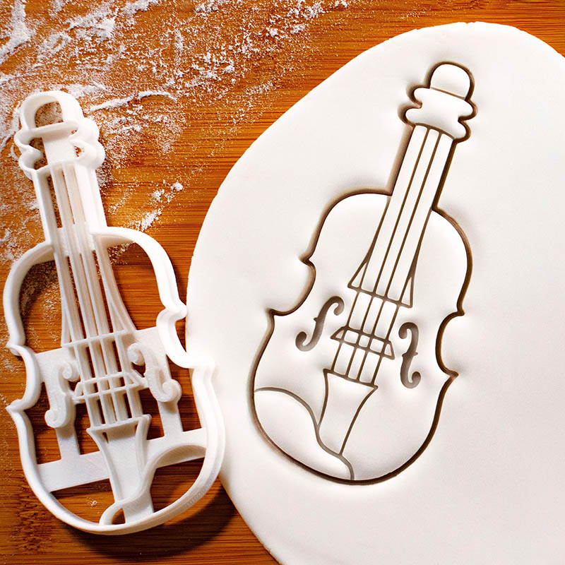Personalized Violin Piano Harp Saxophone Shaped Cookie Cutters for Musicians Orchestras Classical Music Enthusiasts for Birthday Holiday Party