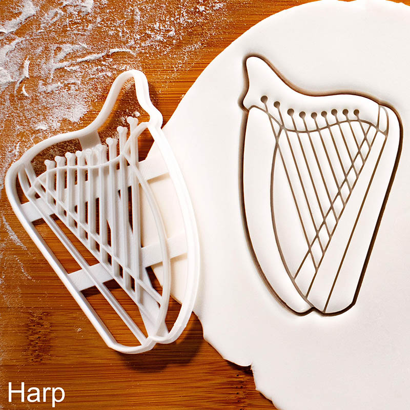 Personalized Harp Shaped Cookie Cutters for Musicians Orchestras Classical Music Enthusiasts for Birthday Holiday Party