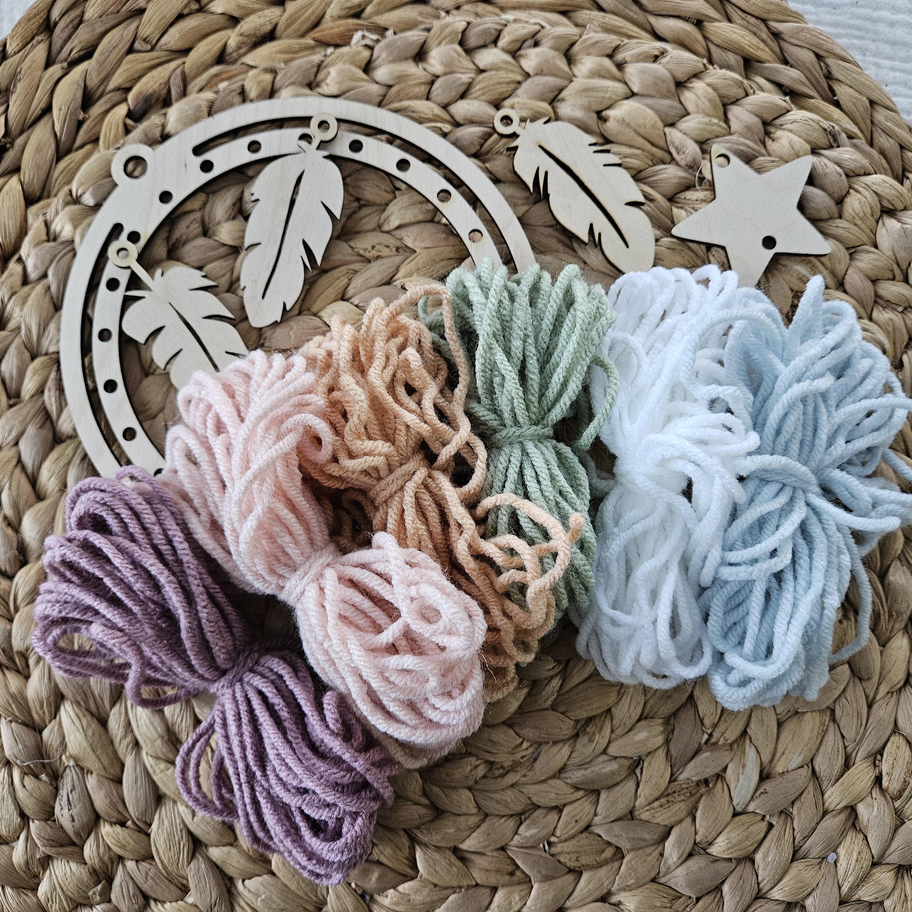 Personalized DIY Dream Catcher Kit for Kids Custom Name Creative Craft with Yarn and Wooden Decorations