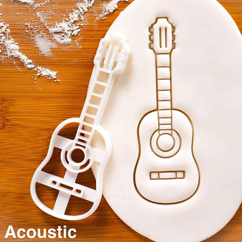 Personalized Guitar Cookie Cutter Bake Musical Stringed Instrument Biscuits for Guitarists and Music Lovers