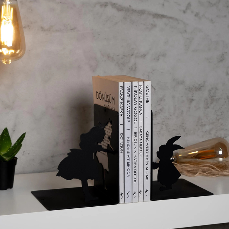 Personalized Alice Metal Bookends Metal Decor Art Office Gift Chrismast Gift Housewarming Gift Alice Movie Gift for Her for Kids