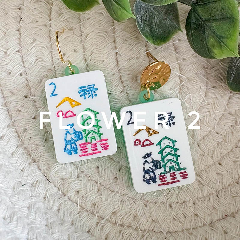 Personalized Mahjong Tile Drop Earrings Preppy Grand Millennial Accessories Lightweight Jewelry Multiple Colors Available Gift for Mahjong Player