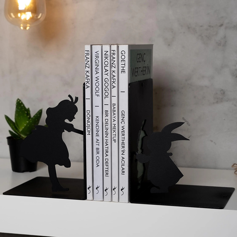 Personalized Alice Metal Bookends Metal Decor Art Office Gift Chrismast Gift Housewarming Gift Alice Movie Gift for Her for Kids
