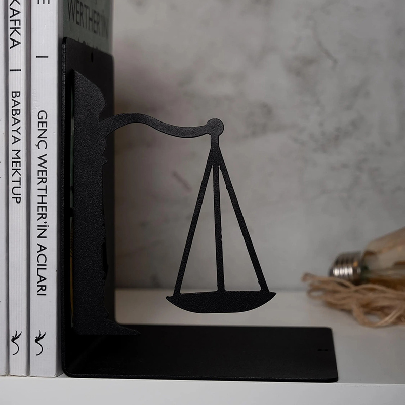 Personalized Justice Metal Bookends Metal Decor Metal Art Gift Best Decoration Scale of Justice Lawyer Books Holder Law Book for Book Lovers Movie Lovers