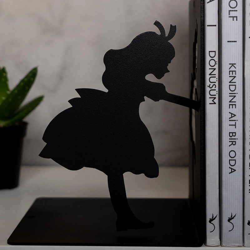 Personalized Alice Metal Bookends Metal Decor Art Office Gift Chrismast Gift Housewarming Gift Alice Movie Gift for Her for Kids