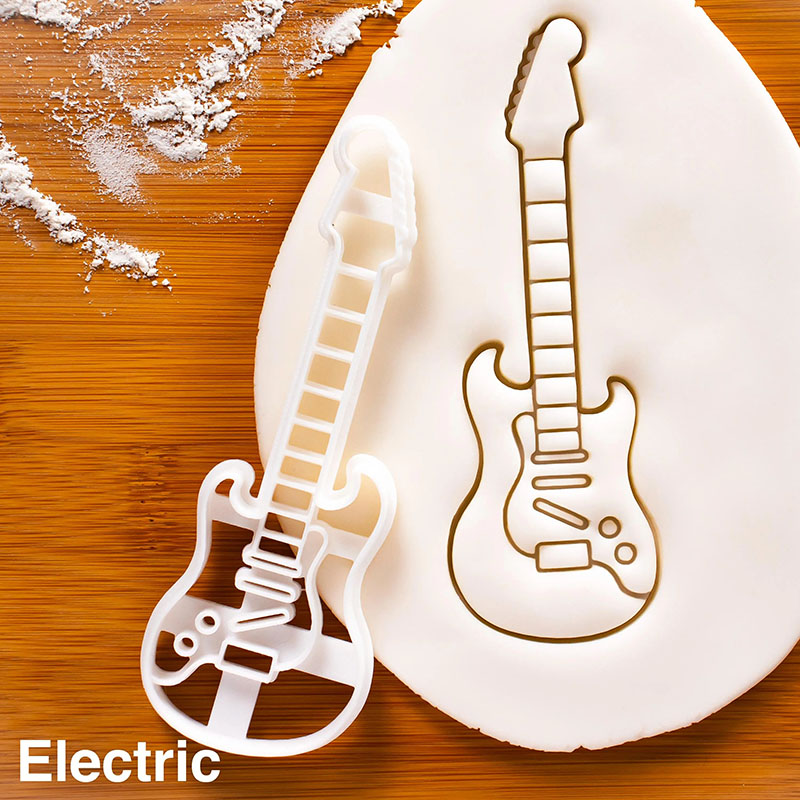 Personalized Guitar Cookie Cutter Bake Musical Stringed Instrument Biscuits for Guitarists and Music Lovers