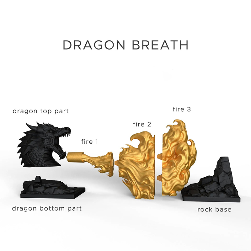 Personalized Dragon Breath Bookend Fantasy Book Nook for DND Game Lovers Book lovers for Game Night Book Corner