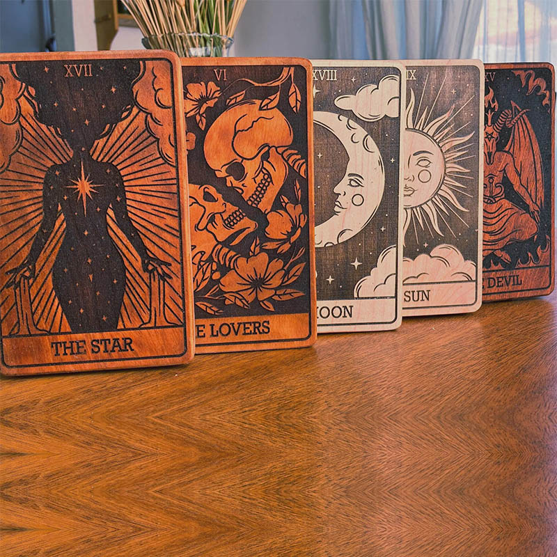 Personalized Tarot Card Bookend Pair of Two Bookends Dark Academia Decor Spiritual Home Decor for Witchy Library or Office