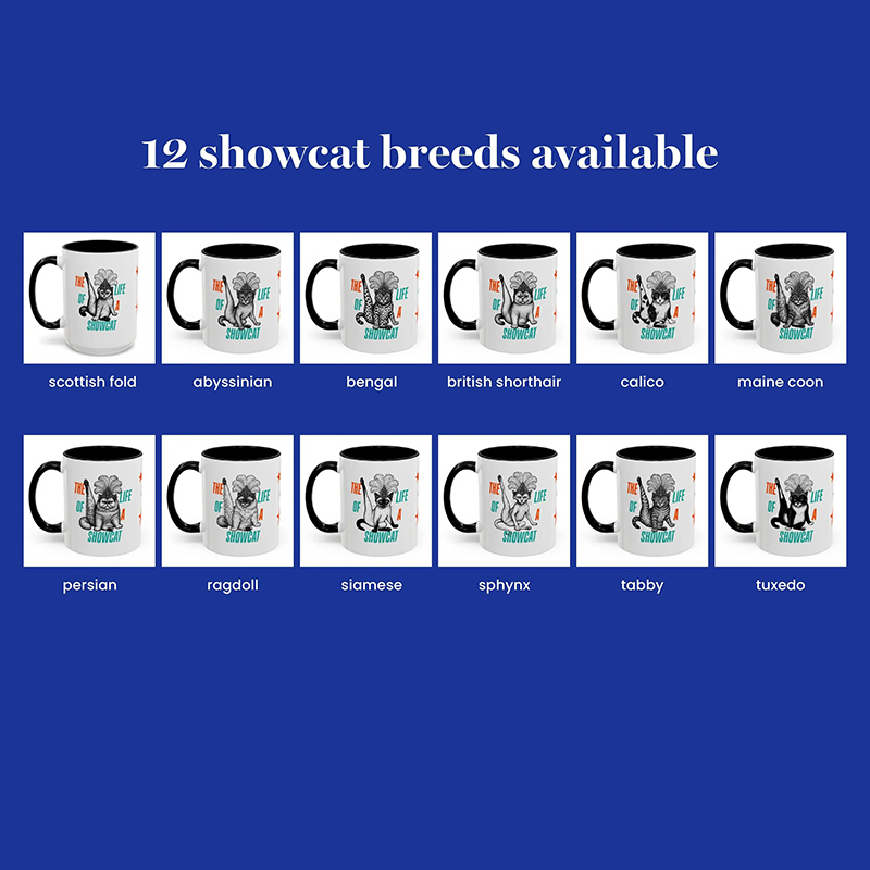 Personalized The Life of a Showcat Coffee Mug Funny Cat Show Girl Era Ceramic Mug Retro Scottish Fold Cats TS Fan Swifties Merch Gift for Cat Lover