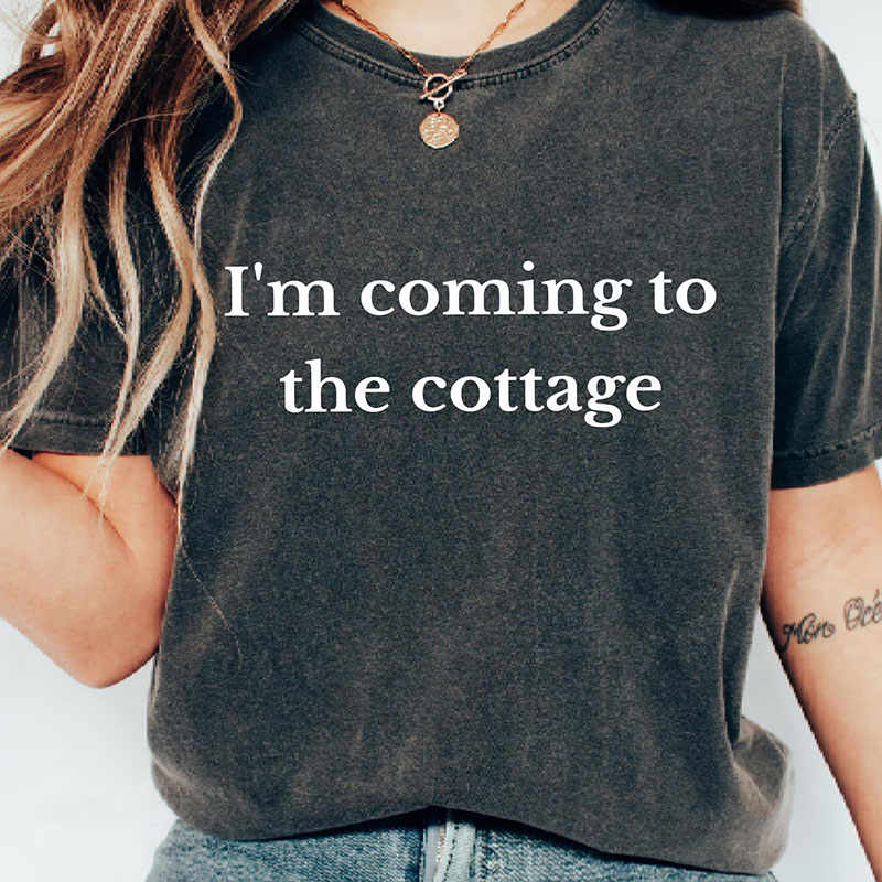 Personalized I'm Coming to the Cottage Washed T-Shirts LGBT Hockey Tee Romance Book TV Lover Gift