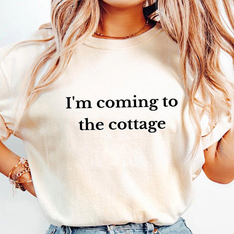 Personalized I'm Coming to the Cottage Washed T-Shirts LGBT Hockey Tee Romance Book TV Lover Gift