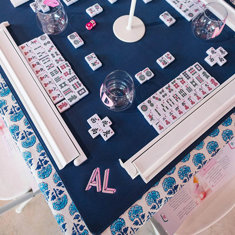 [Copy]Personalized Embroidered Monogram Mahjong Tile Mat Non-Slip Mahjong Table Mat Mahjong Accessories Mahjong Gifts for Mahjong Lovers