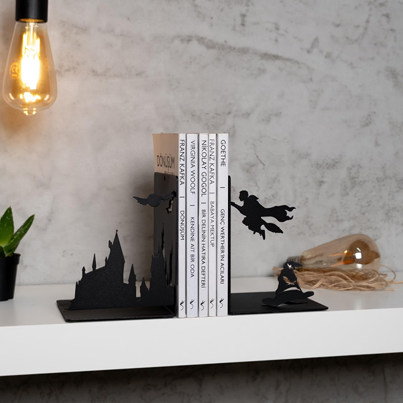 Personalized Wizard Metal Bookend Decoration Magic Bookend Gift Book Lover Gift Housewarming Gift Bookworm Gift Kids Gift Magic Movie Lovers Gift