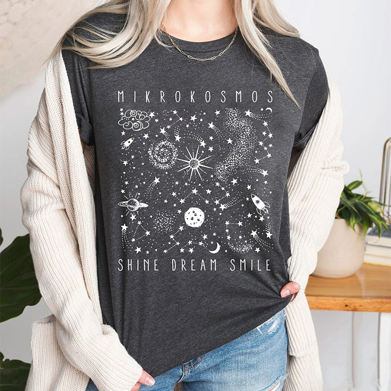 Personalized Mikrokosmos Graphic Shirt Shine Dream Smile Tee Twinkling Starlight Shirt Space Shirt Celestial Shirt Mikrokosmos Shirt for Fans for BTS ARMY