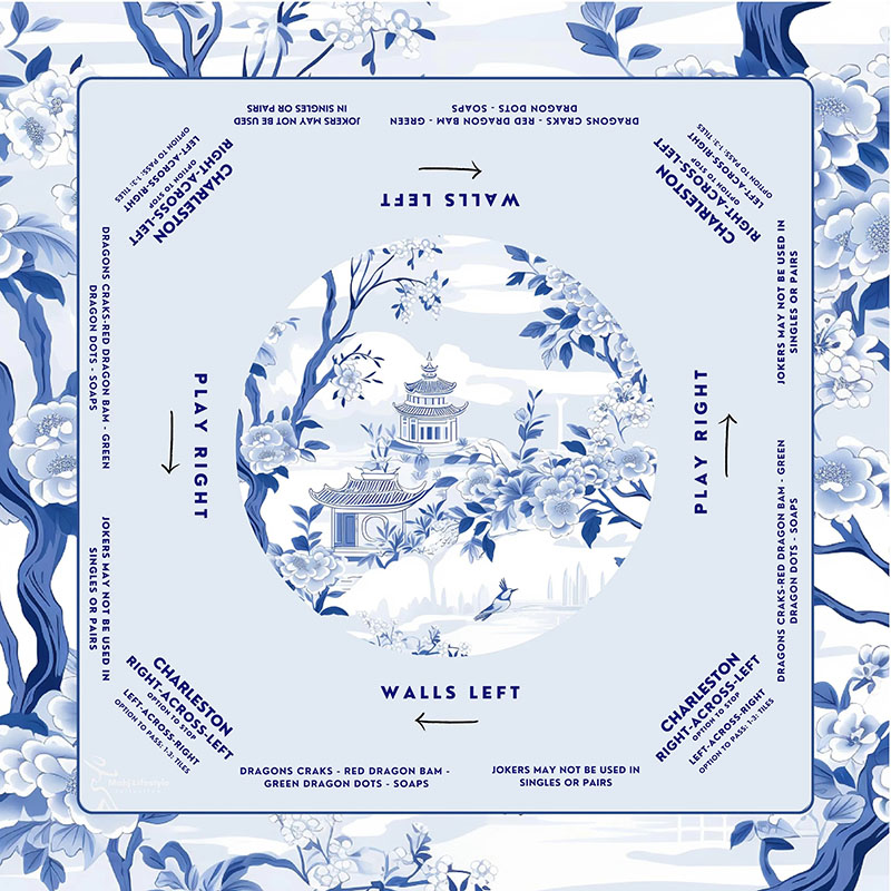 Personalized Luxurious Green Peacock Mahjong Mat Custom Style Mahjong Mat Neoprene Game Surface Travel Portable Playing for Game Night