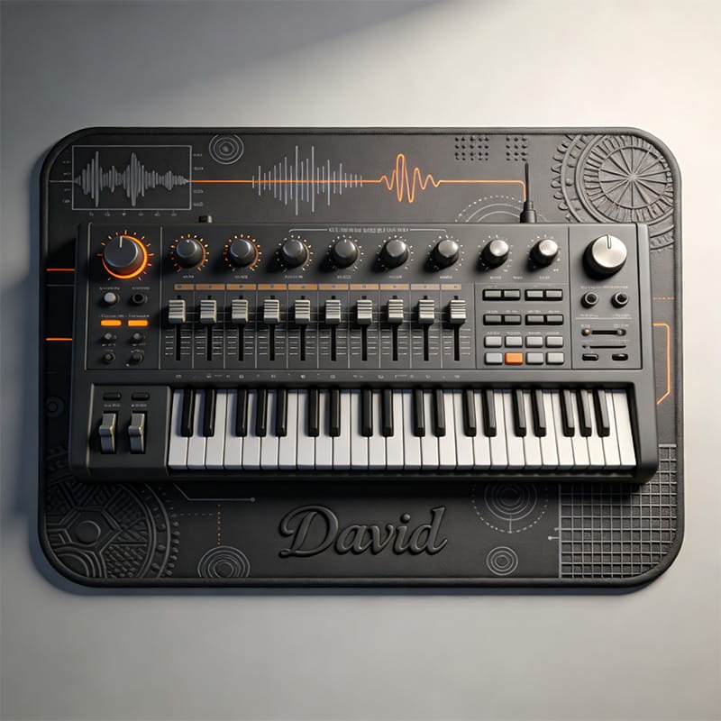 Personalized Synthesizer Themed Mousepads Custom Work or Gaming Desk Mat Gift for Music Lover for Music Studio