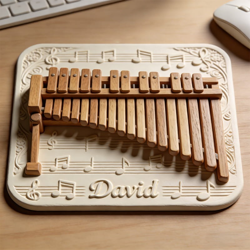 Personalized Xylophone Themed Mousepads Custom Work or Gaming Desk Mat Gift for Music Lover for Music Studio