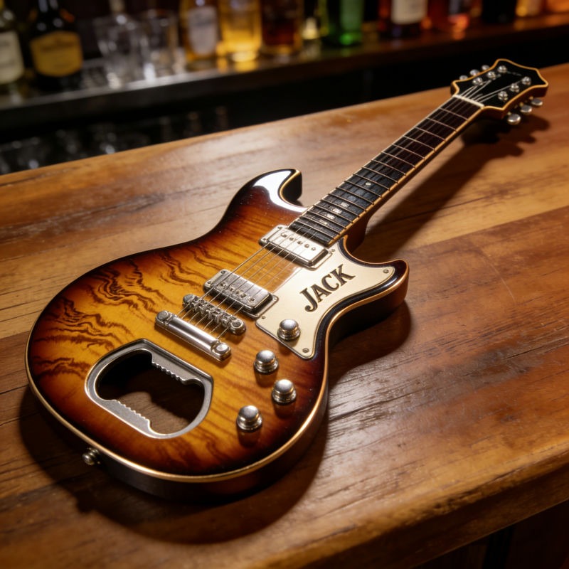 Personalized Guitar Shaped Bottle Opener with Name Concert Celebrations Birthdays Holiday Parties Gift for Guitarists Band Members Music Lovers