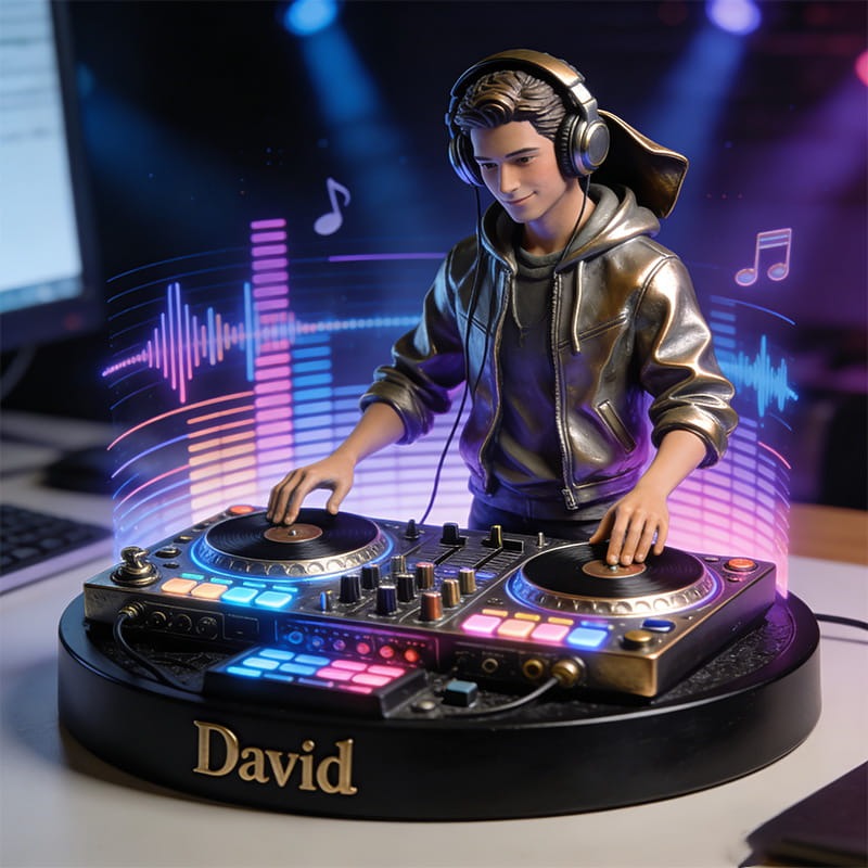 Personalized DJ Performance Themed Desktop Ornaments for Music Lovers Acrylic Plaque Gift for DJ Enthusiasts for Music Studio