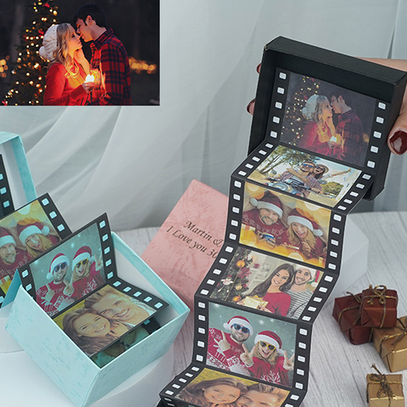 Personalized Film Photo Souvenir Box with Text Birthday Anniversary Gift for Family for Lover