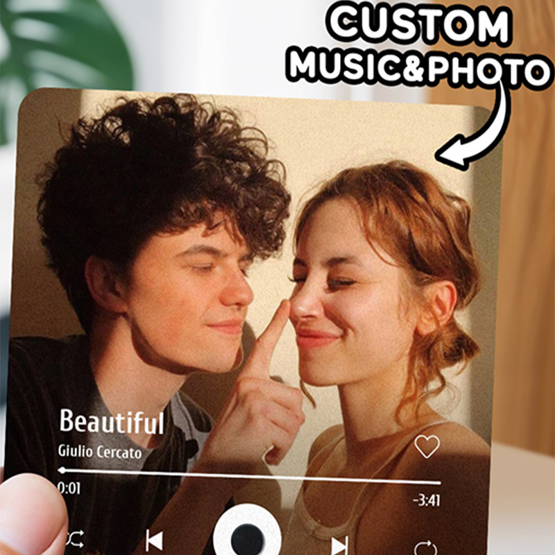 Personalized Music Photo Fridge Magnets Custom Music and Photo Fridge Magnet Anniversary Christmas Gifts for Family for Lover