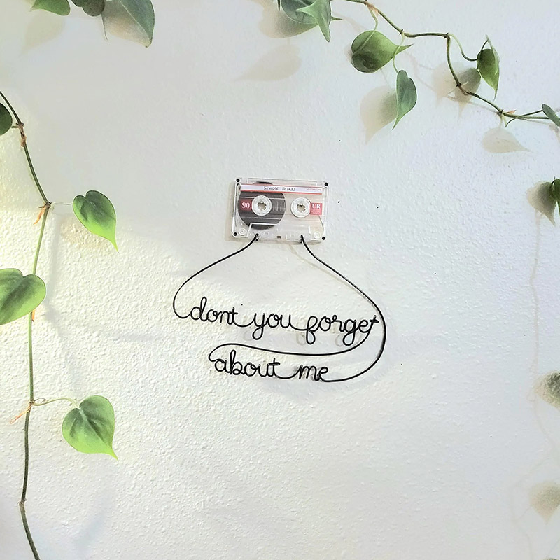 Personalized Cassette Tape Wire Lyrics Song Retro Words Custom  Wall Art Phrase Quote Music Lover Audio Gift Metal Vintage 80s 90s Mixtape for Mom Father Grandma Grandpa