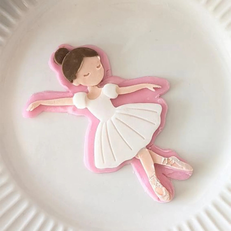 Personalized Ballerina Cookie Cutter 3D Embosser Ballet Fondant Stamp for Holiday Dance Party Baking for Dance Lovers for Her