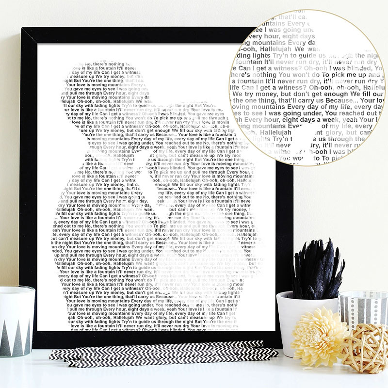 Personalized Wedding Song Lyrics from Photo Personalized First Dance Favorite Song Canvas Print 1st Anniversary Custom Poster Valentines Day Gift