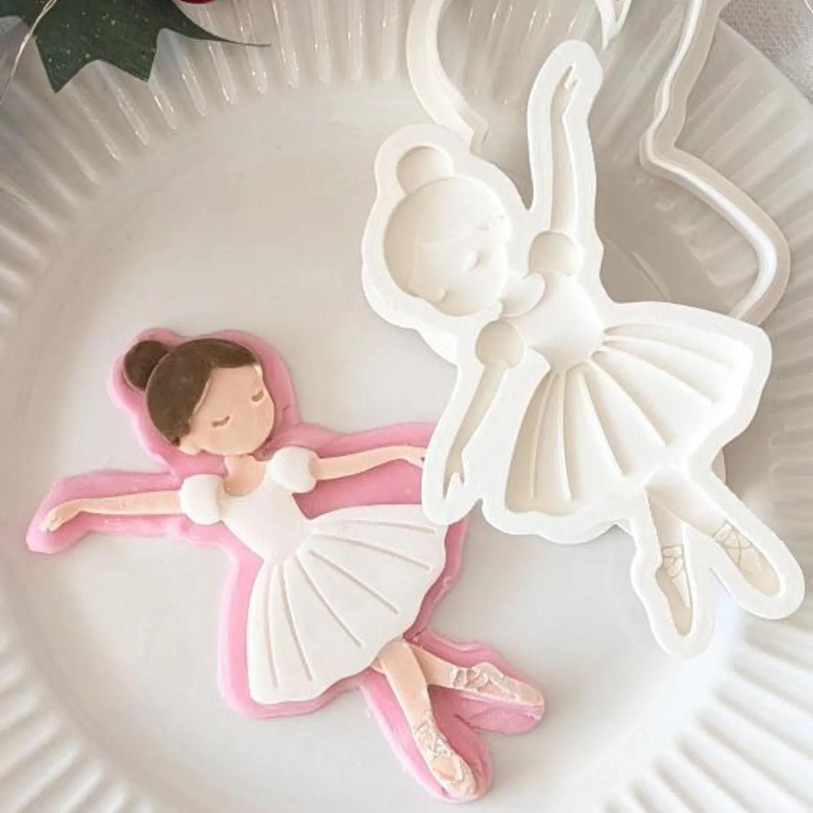 Personalized Ballerina Cookie Cutter 3D Embosser Ballet Fondant Stamp for Holiday Dance Party Baking for Dance Lovers for Her