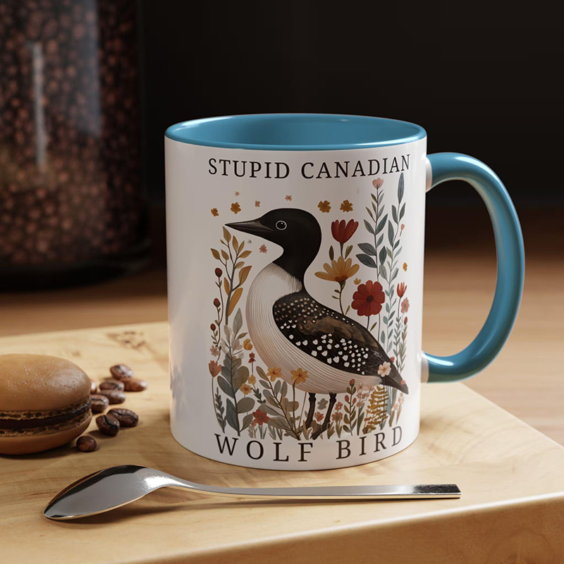 Personalized Stupid Canadian Wolf Bird Pottery Mug Heated Movie Rivalry Mug Hollander Rozanov Mug LGBT Hockey Romance Mug for TV Lovers Book Lovers