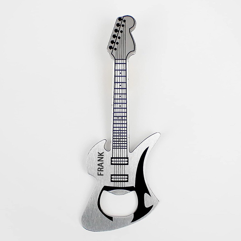 Personalized Cool Guitar Style Stainless Steel Beer Opener Custom Name Gift for Guitarist and Music Lovers
