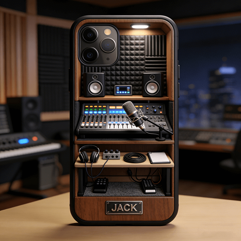 Personalized Recording Studio-Themed Phone Case Music Lover iPhone Case Music Gift for Birthday Holiday Party